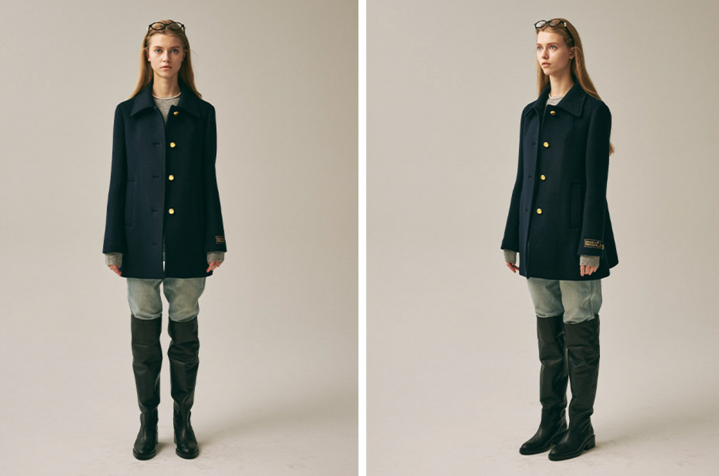 Mardi Mercedi_Wool A Line Jacket_Navy