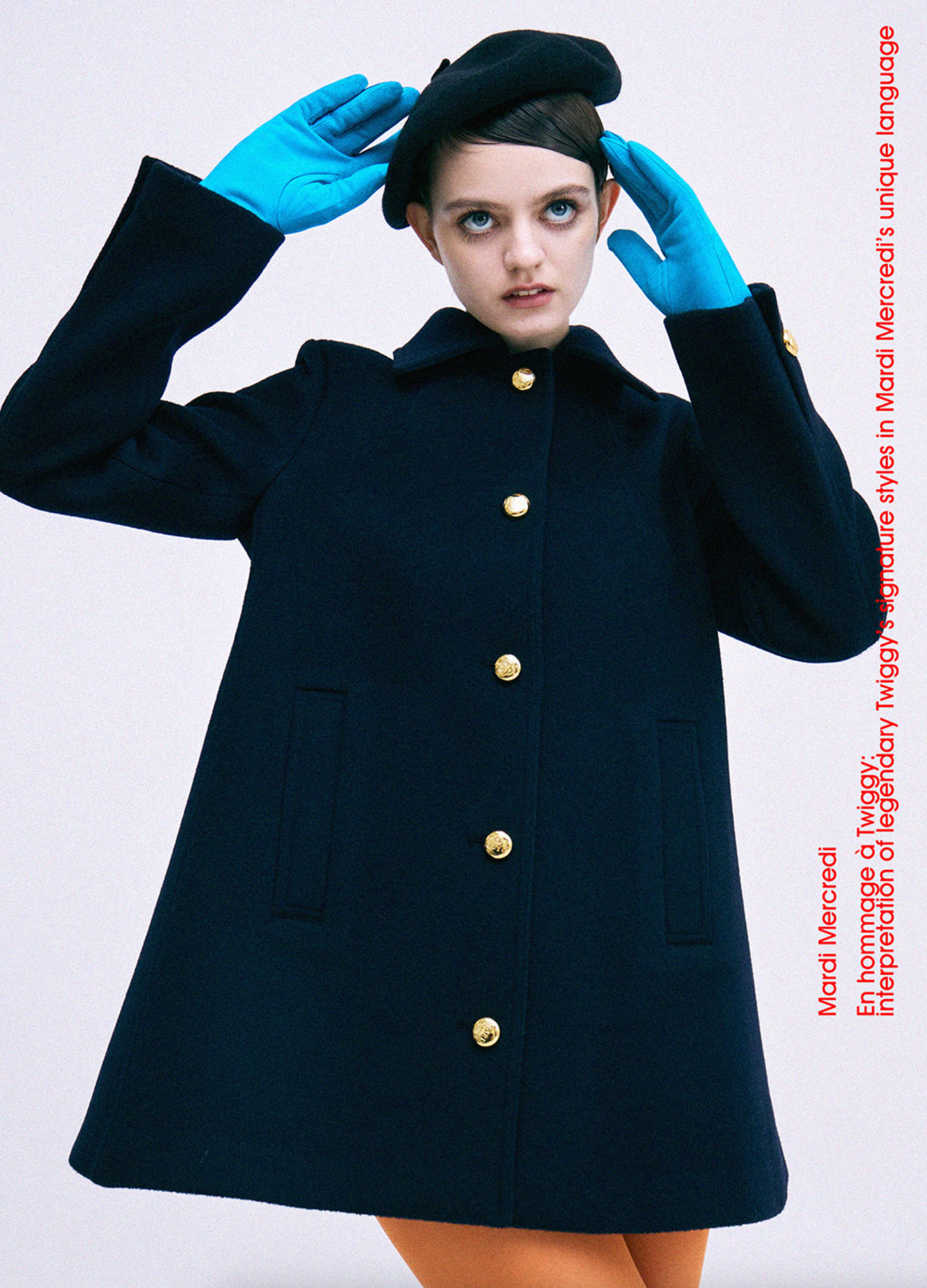 Mardi Mercedi_Wool A Line Jacket_Navy