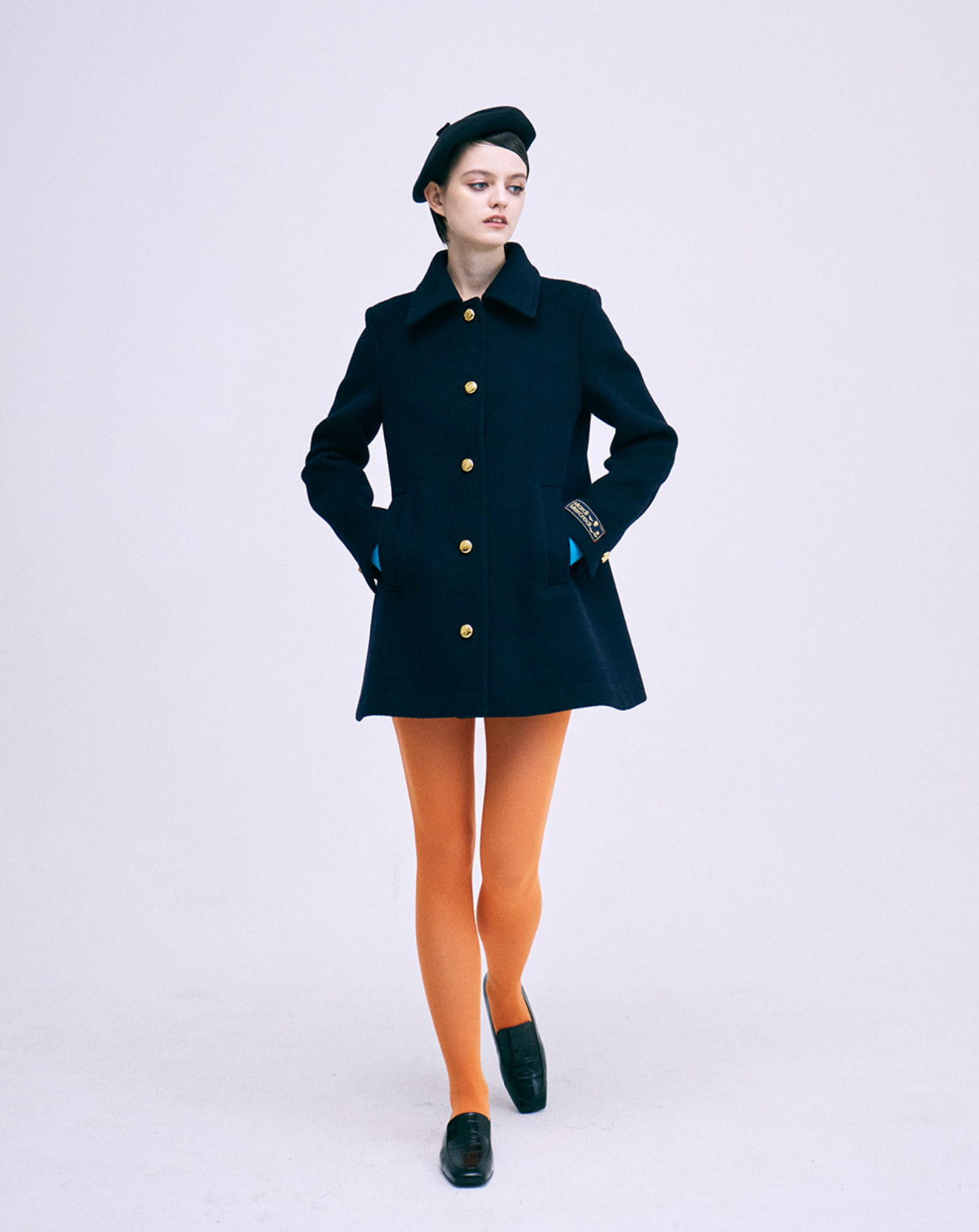 Mardi Mercedi_Wool A Line Jacket_Navy