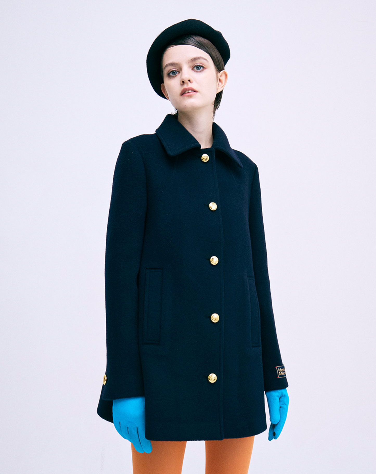 Mardi Mercedi_Wool A Line Jacket_Navy