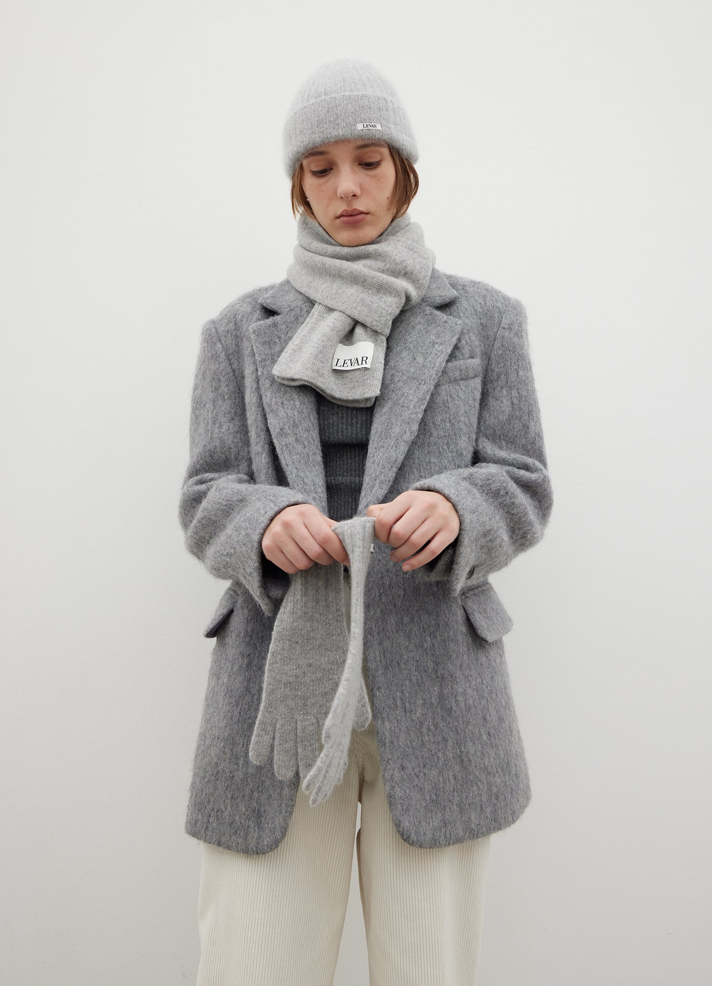 LEVAR Hairy Alpaca Blended Single Jacket - Charcoal