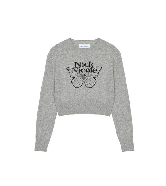 NICK NICOLE_CASHMERE BUTTERFLY SIGNATURE CROP KNIT