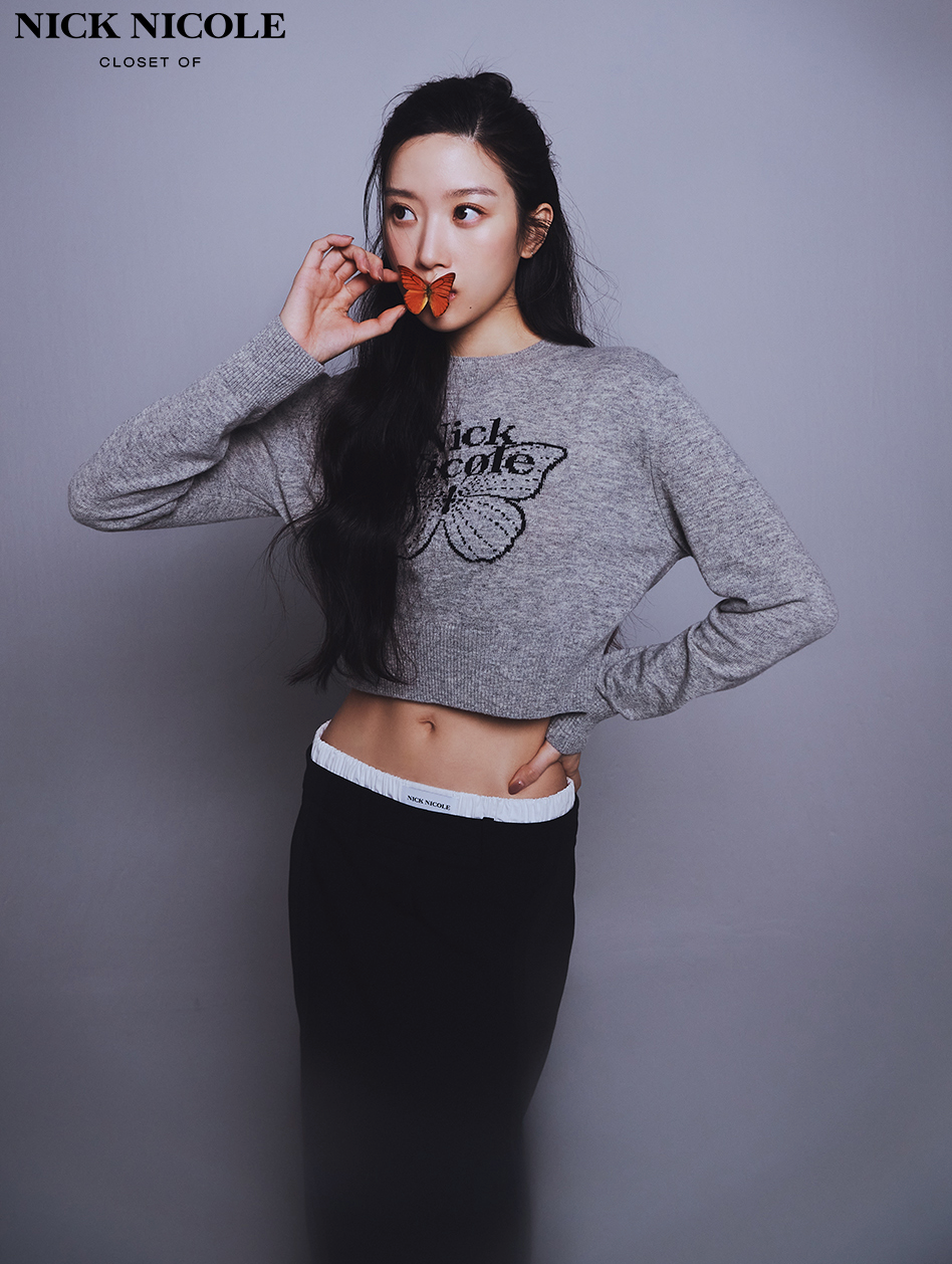 NICK NICOLE_CASHMERE BUTTERFLY SIGNATURE CROP KNIT