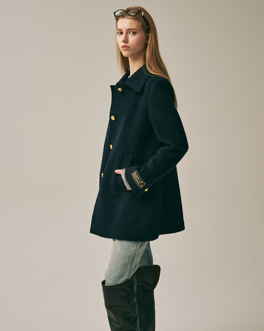 Mardi Mercedi_Wool A Line Jacket_Navy