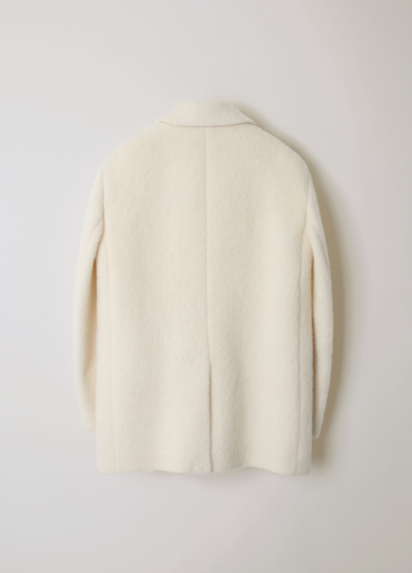 LEVAR Hairy Alpaca Blended Single Jacket - Vanilla Cream
