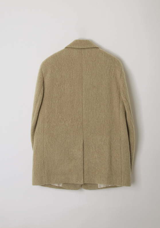 LEVAR Hairy Alpaca Blended Single Jacket - Beige