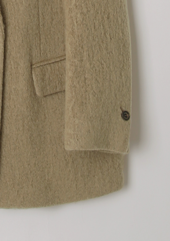 LEVAR Hairy Alpaca Blended Single Jacket - Beige