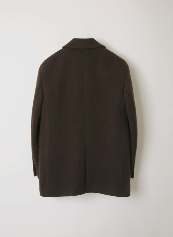 LEVAR Hairy Alpaca Blended Single Jacket - Umber Brown