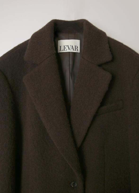 LEVAR Hairy Alpaca Blended Single Jacket - Umber Brown