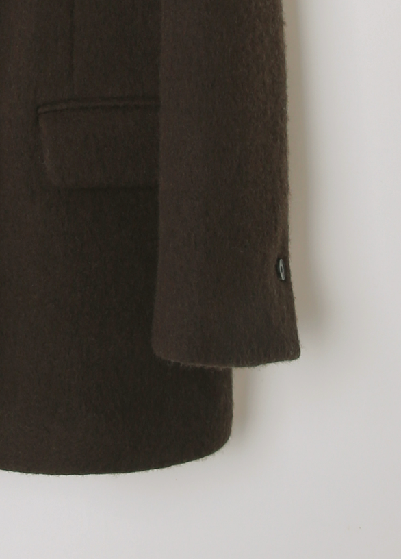 LEVAR Hairy Alpaca Blended Single Jacket - Umber Brown