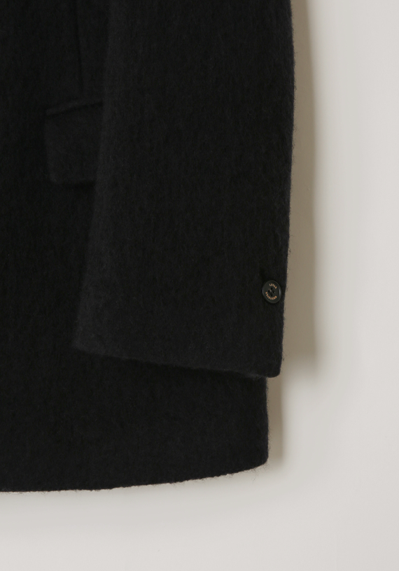 LEVAR Hairy Alpaca Blended Single Jacket - Black