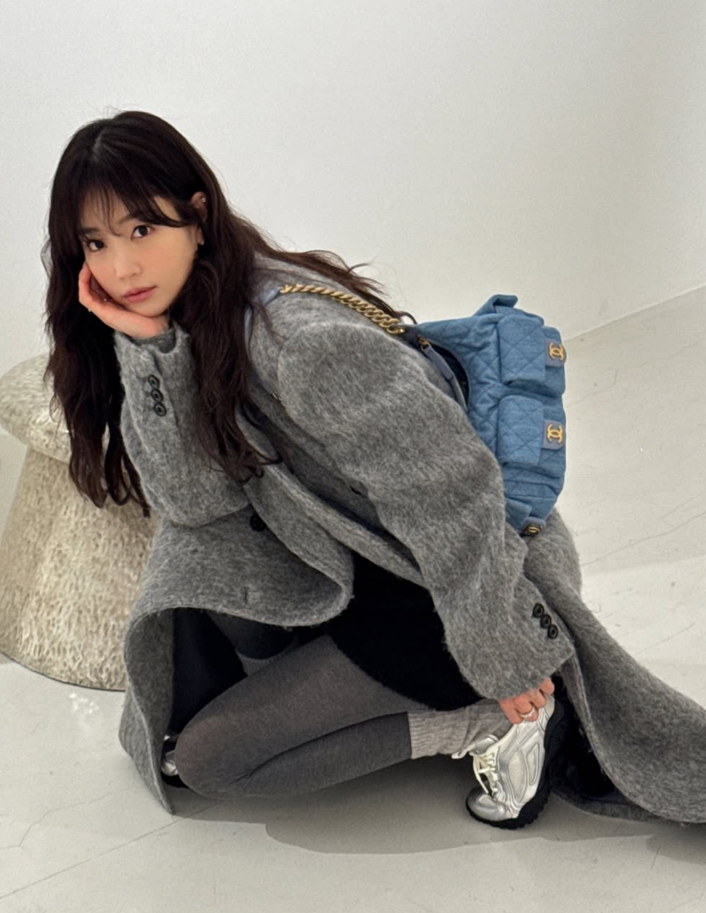 LEVAR Hairy Alpaca Blended Classic Coat - Charcoal