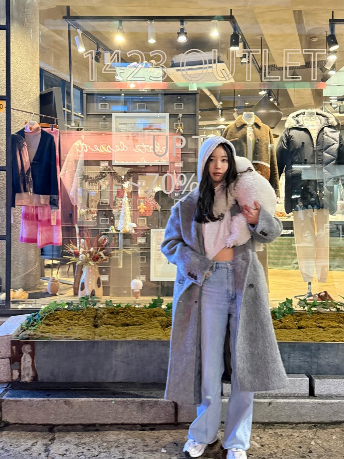 LEVAR Hairy Alpaca Blended Classic Coat - Charcoal