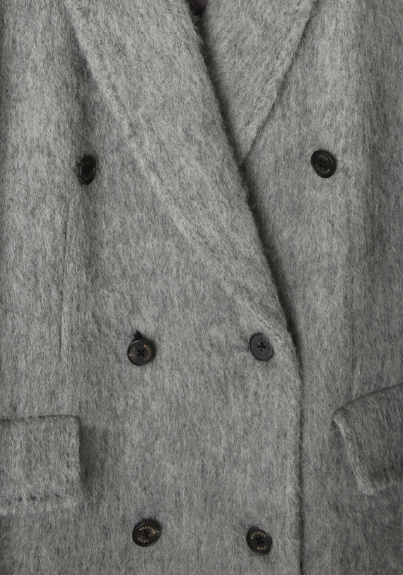 LEVAR Hairy Alpaca Blended Classic Coat - Charcoal