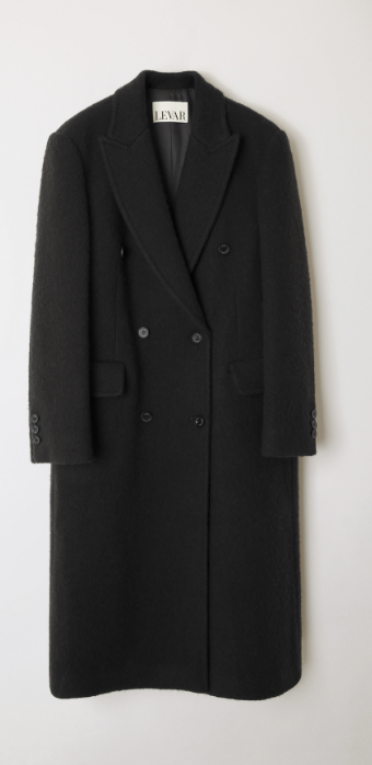 LEVAR Hairy Alpaca Blended Classic Coat - Black