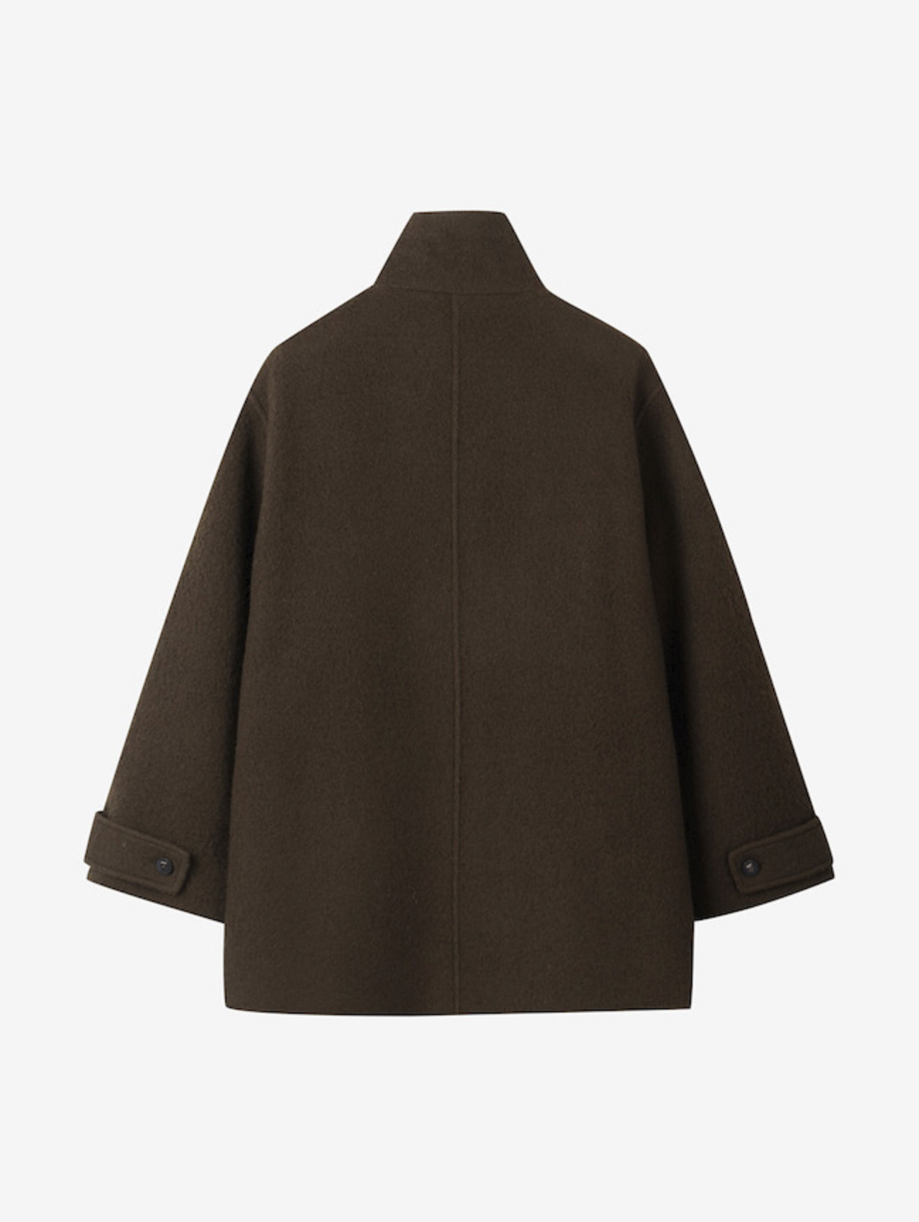 ZOOC Buckle Wool Blended Coat_Dark Brown