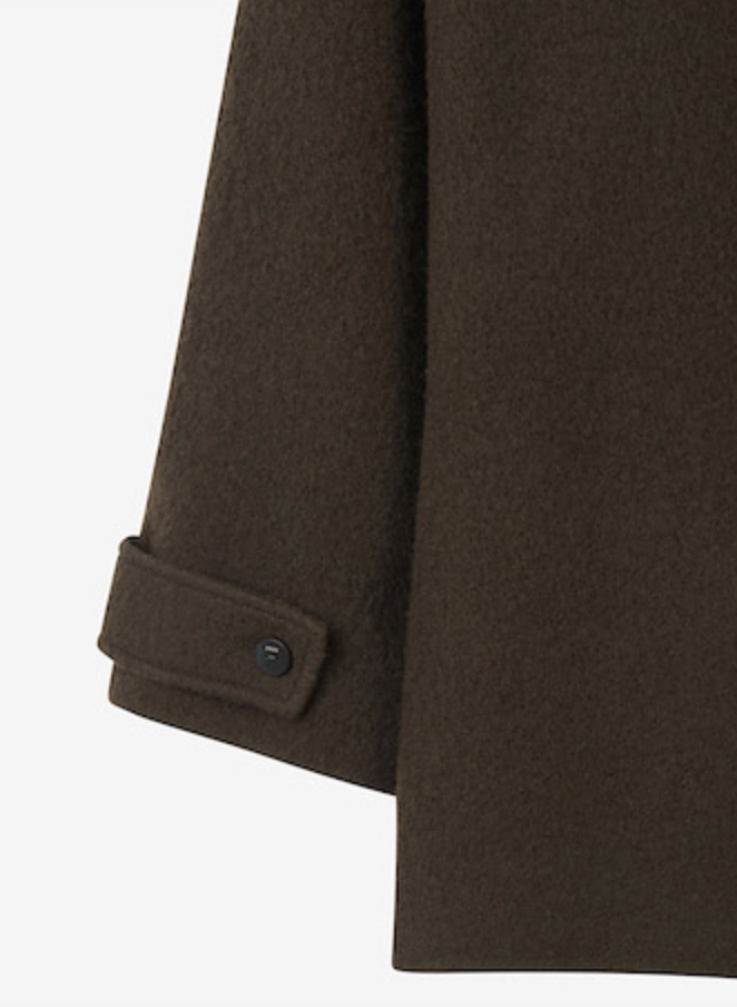 ZOOC Buckle Wool Blended Coat_Dark Brown