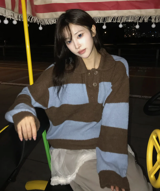 LARTIGENT L13 RUGBY BOLD KNIT(BROWN)