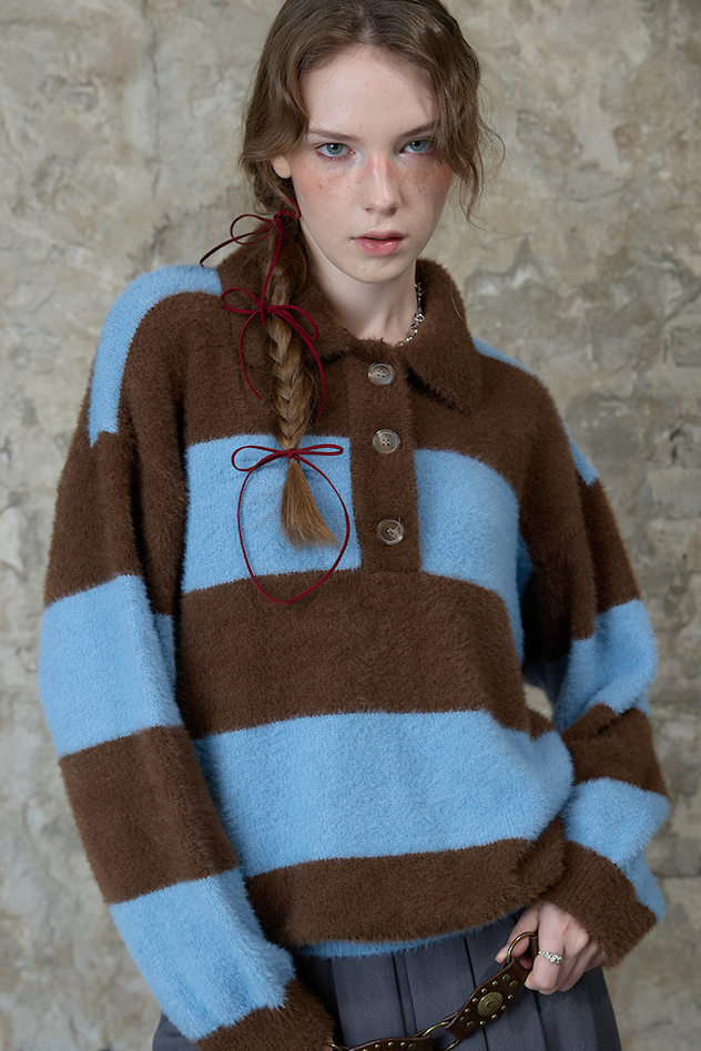 LARTIGENT L13 RUGBY BOLD KNIT(BROWN)