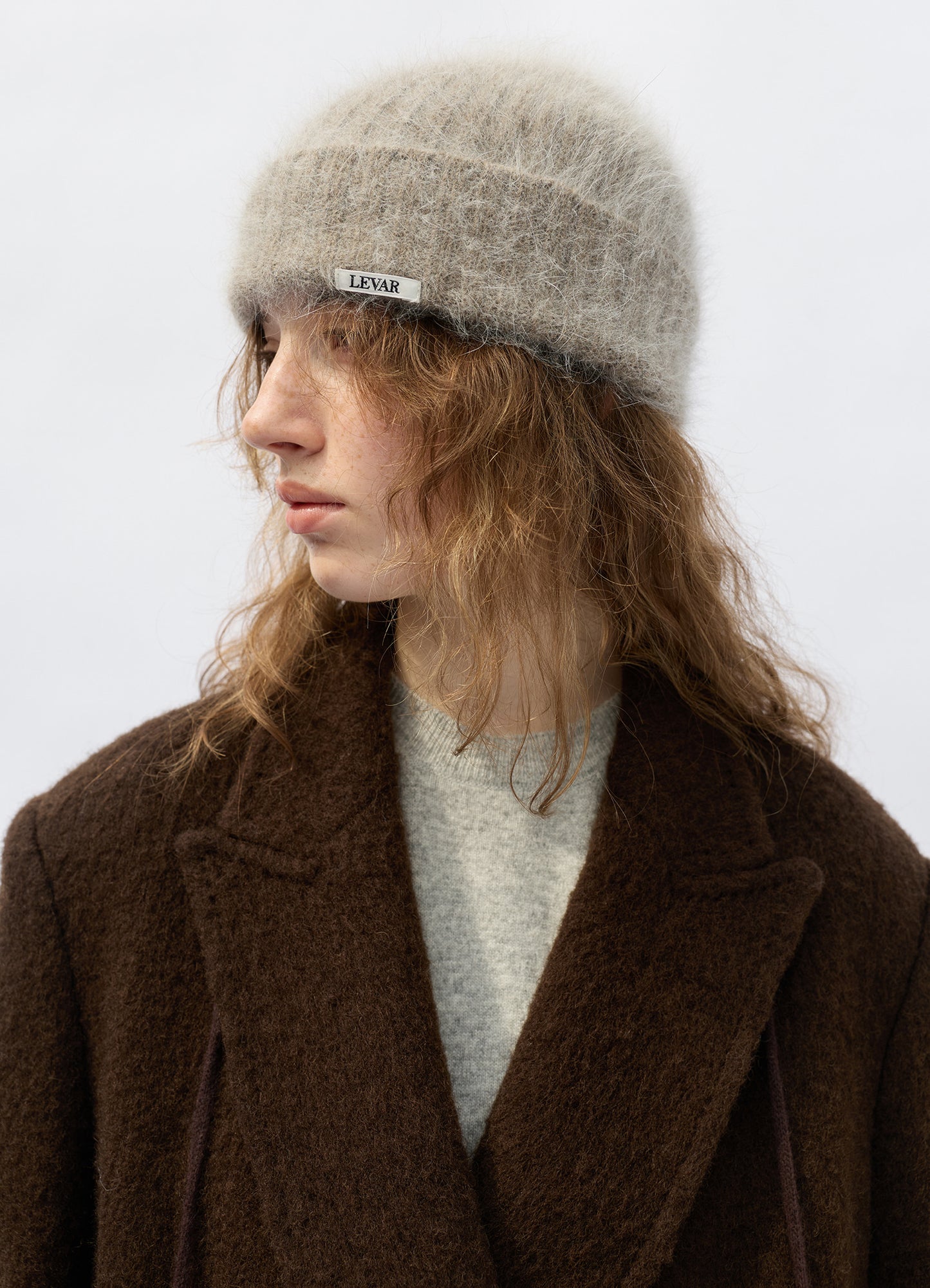 LEVAR Hairy Alpaca Blended Classic Coat - Umber Brown