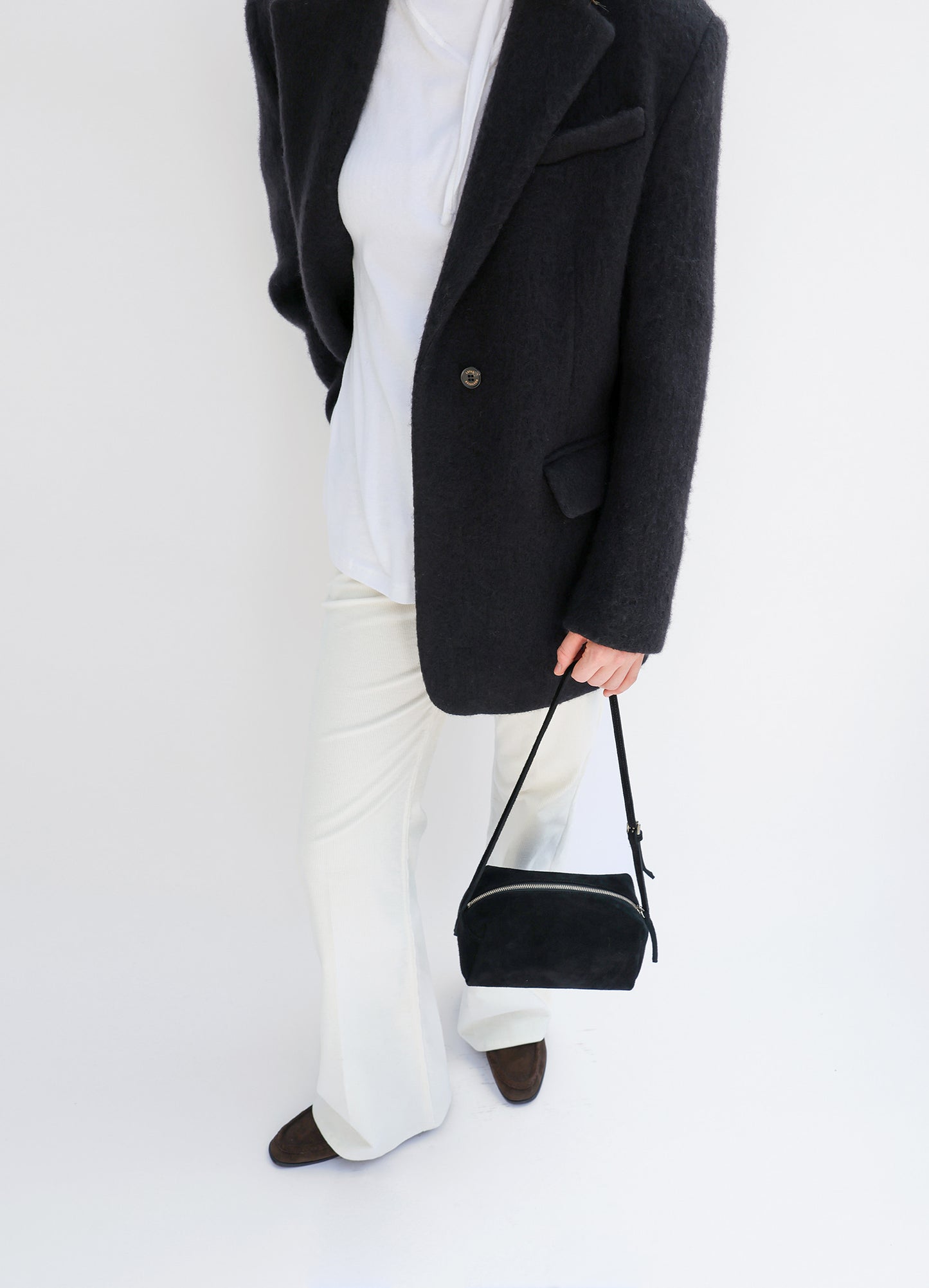 LEVAR Hairy Alpaca Blended Single Jacket - Black