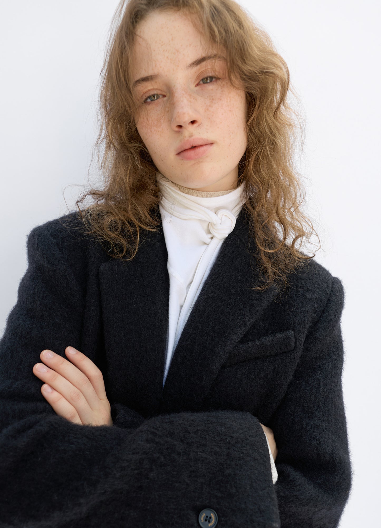 LEVAR Hairy Alpaca Blended Single Jacket - Black