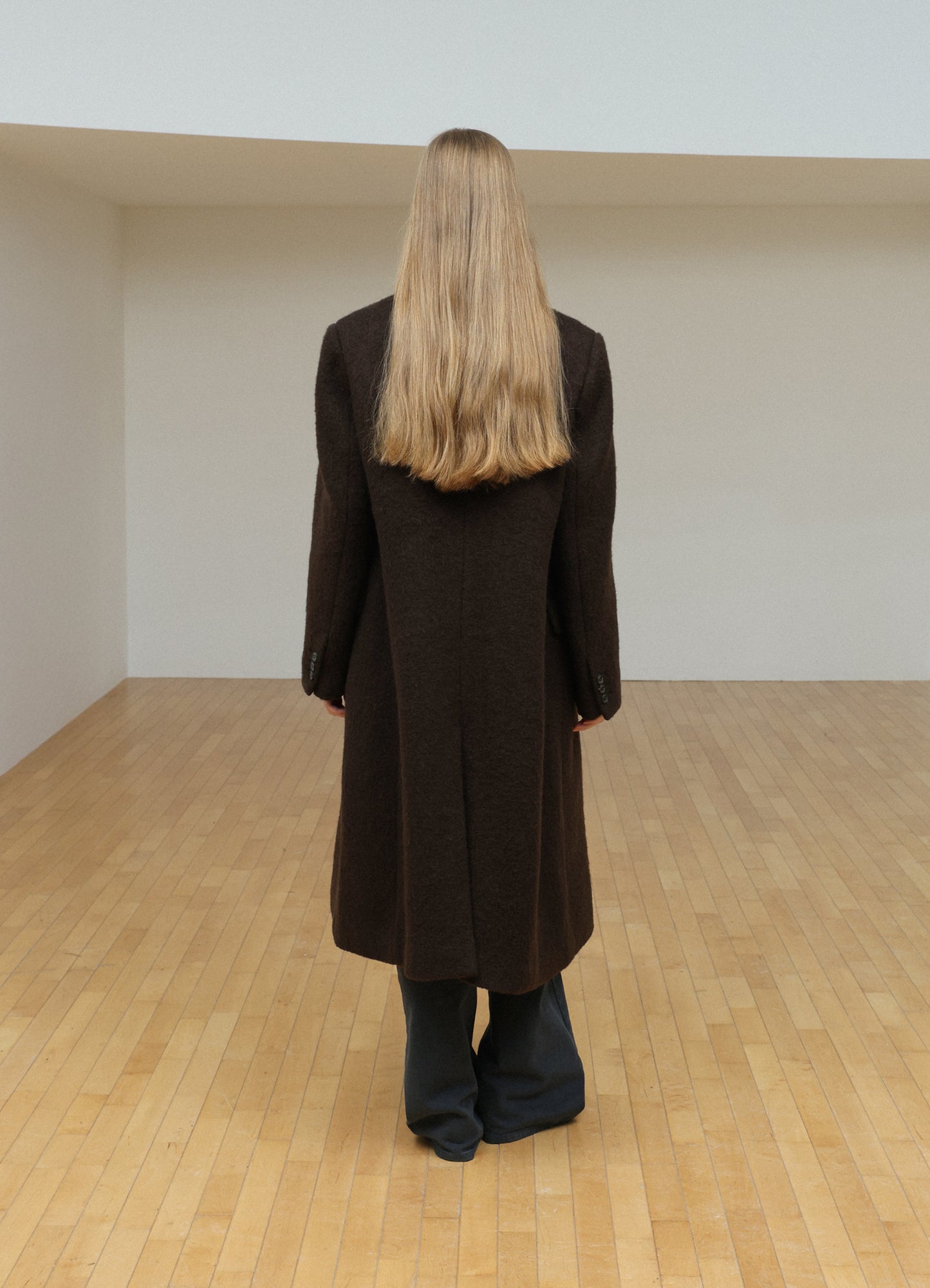 LEVAR Hairy Alpaca Blended Classic Coat - Umber Brown