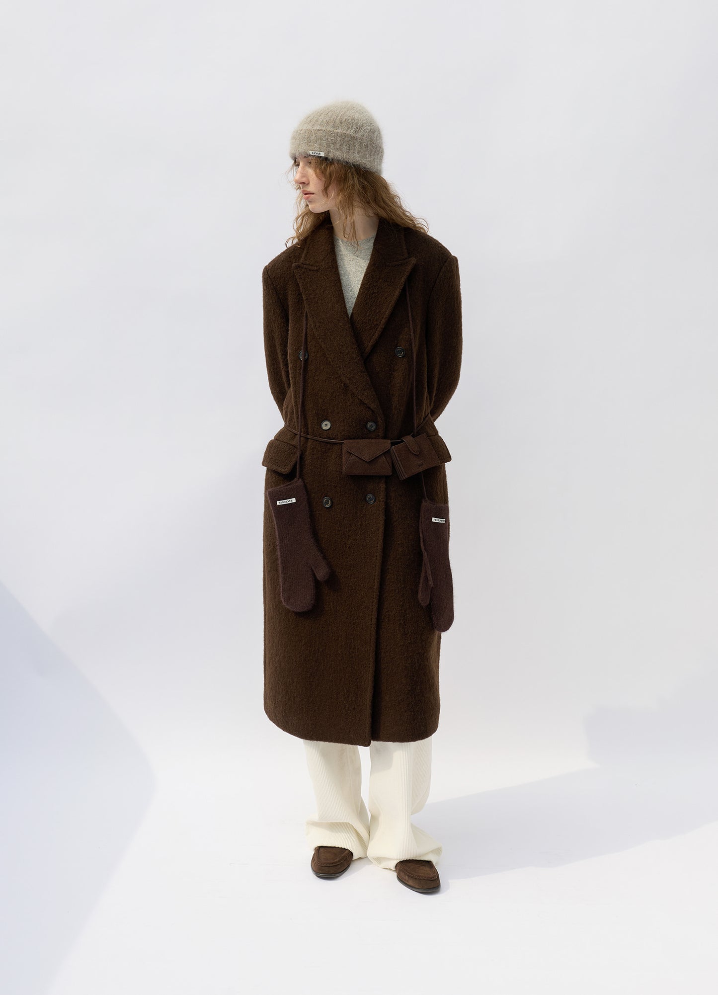 LEVAR Hairy Alpaca Blended Classic Coat - Umber Brown