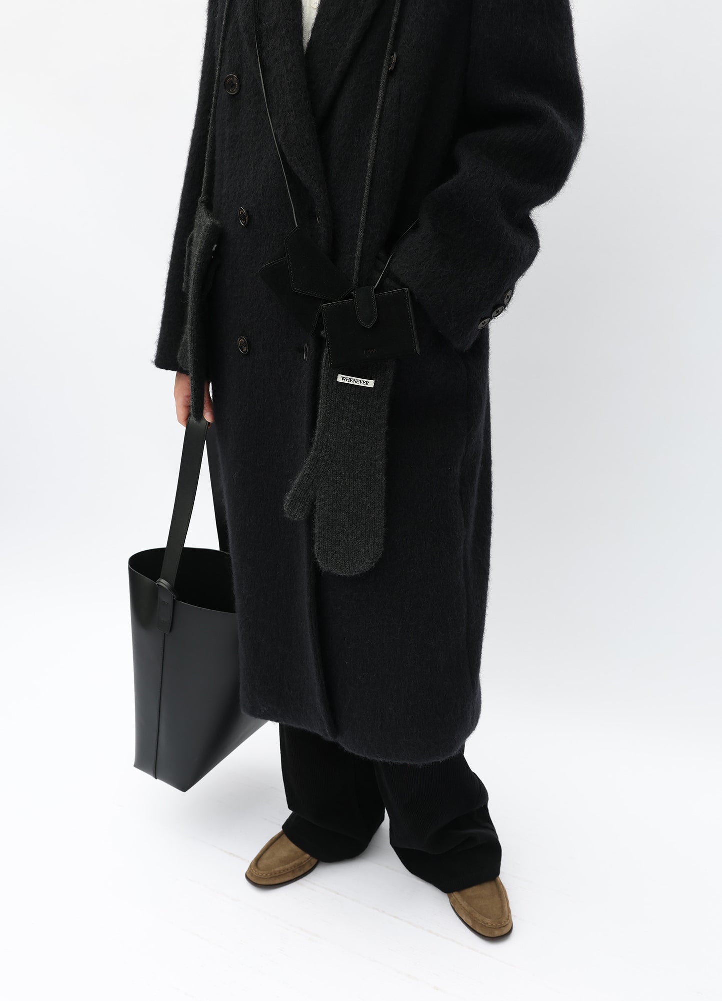 LEVAR Hairy Alpaca Blended Classic Coat - Black