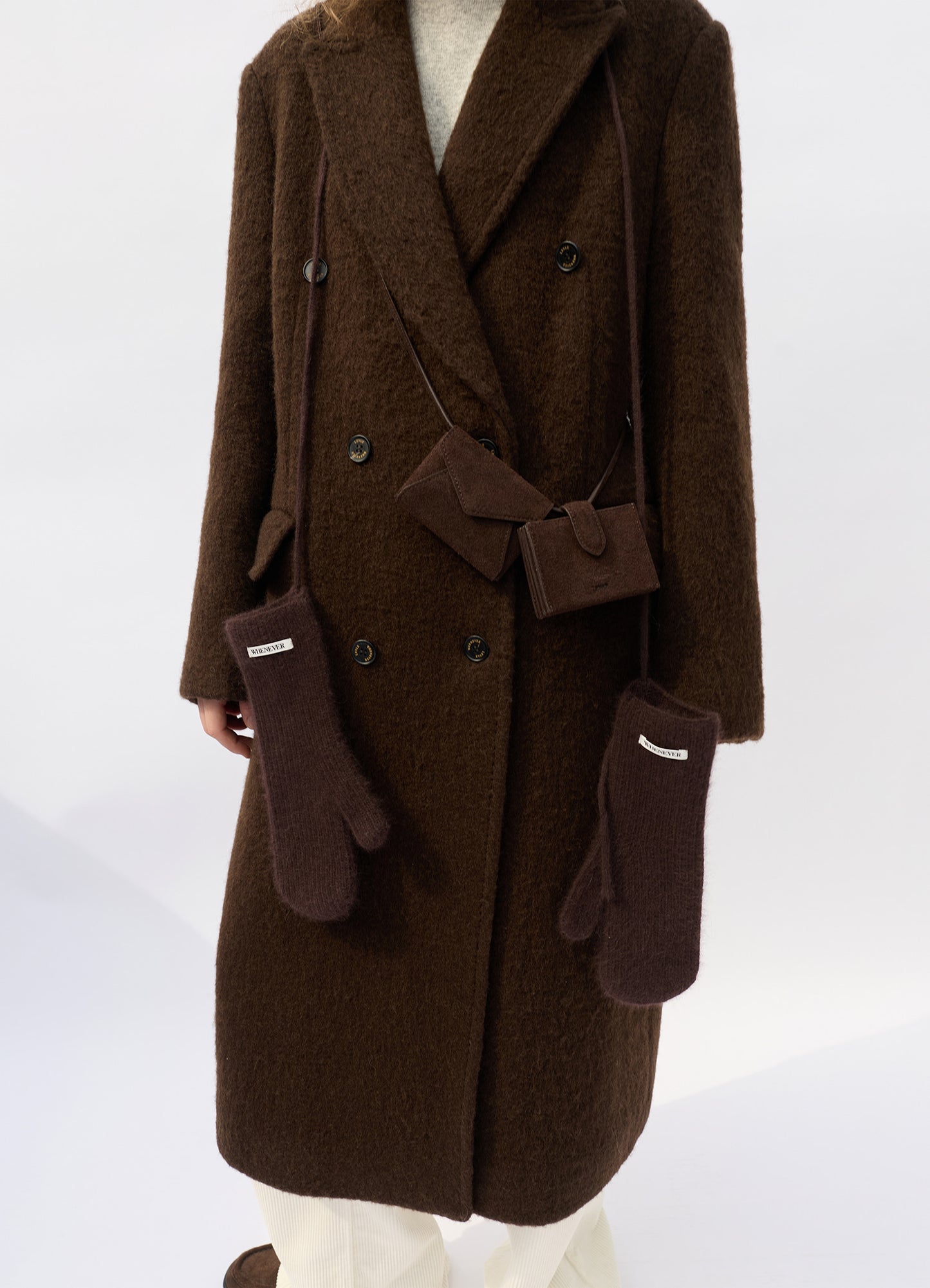 LEVAR Hairy Alpaca Blended Classic Coat - Umber Brown