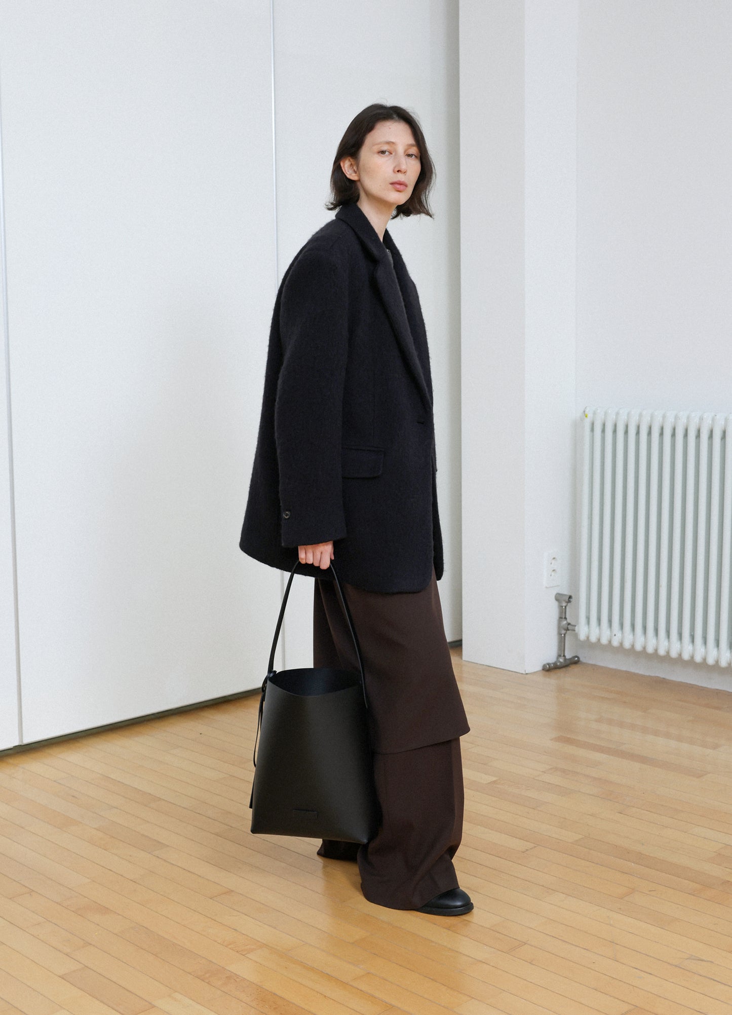 LEVAR Hairy Alpaca Blended Single Jacket - Black